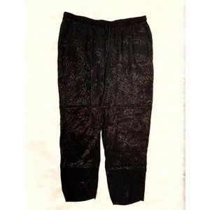 NEW LANE BRYANT Black Print Elastic Waist Pants
